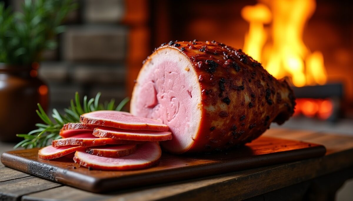 Jambon rôti au feu de bois : les astuces pour une cuisson tendre et un moment chaleureux